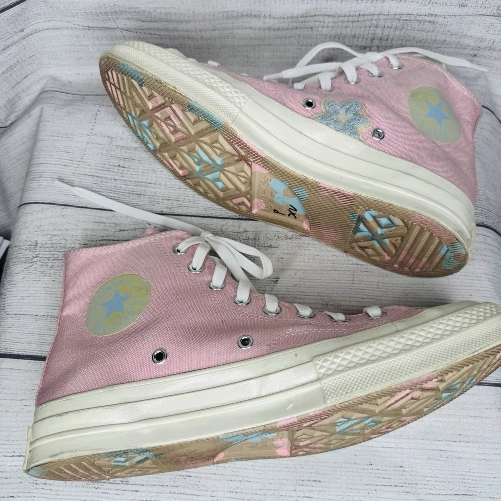 Converse Golf Le Fleur x Chuck 70 M8 W10 Chenille Almond Blossom 167478C Pink Hi - Picture 6 of 8